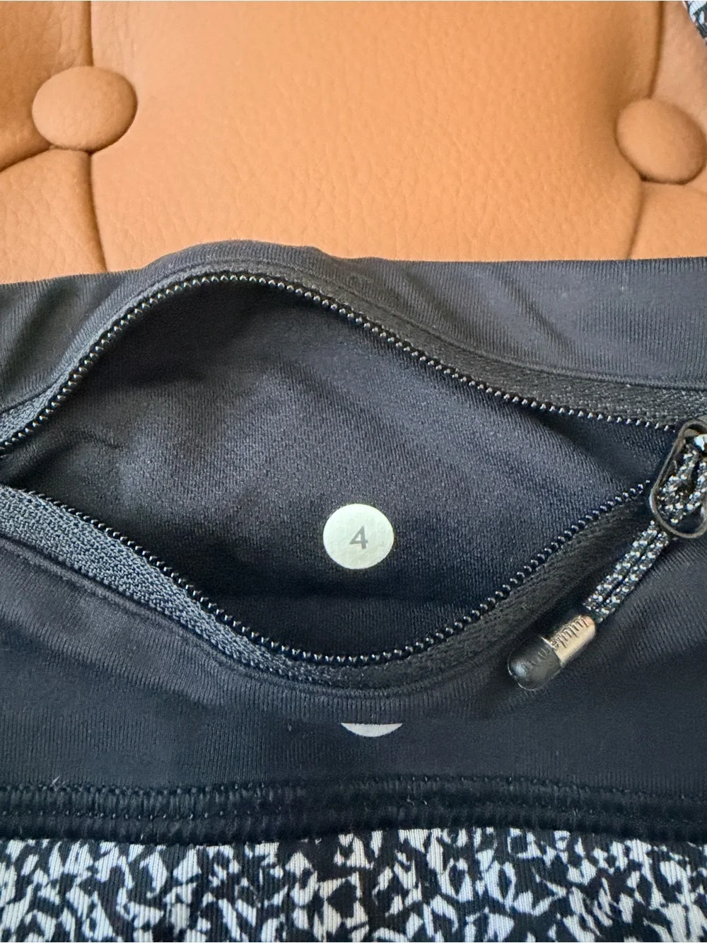 lululemon athletica Black & White Speckled Capri with Pink Lining